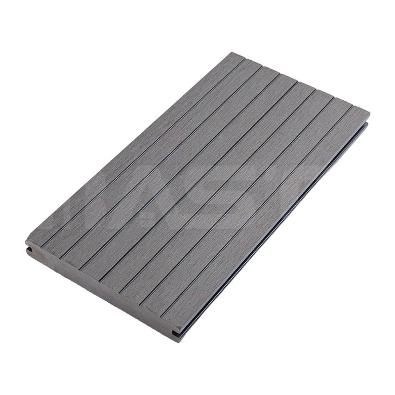 Planche de terrasse en composite solide classique, résistante aux UV, à la décoloration, 60 % de fibres de bois naturelles, 150 mm x 20 mm